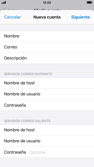 Pulsa Contraseña e introduce la contraseña de tu cuenta de correo electrónico.