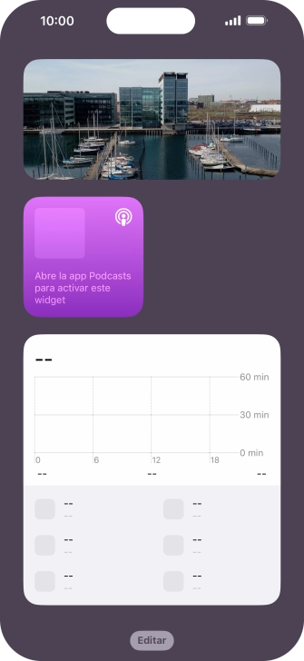 Pulsa el grupo de widgets deseado durante unos instantes.