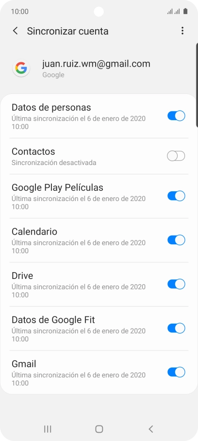Pulsa el indicador junto a 