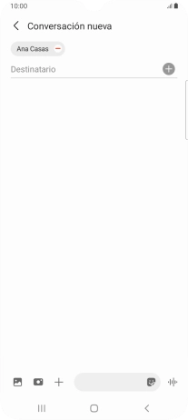 Pulsa en el campo de escritura  y escribe el texto del mensaje corto.