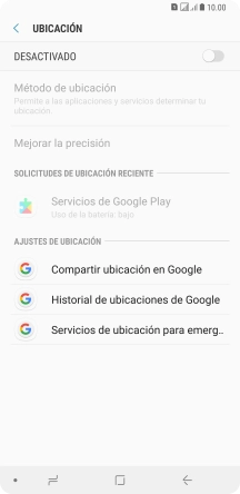 Pulsa el indicador para activar o desactivar la función.
