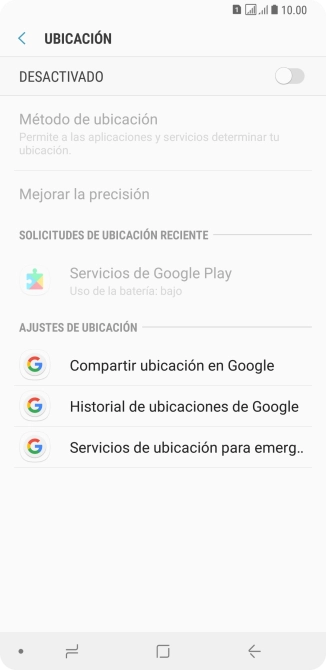 Pulsa el indicador para activar o desactivar la función.