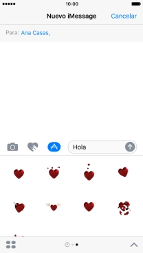 Pulsa el icono de envío cuando termines de escribir el iMessage.