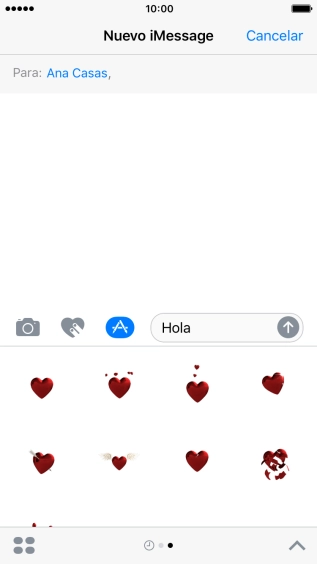 Pulsa el icono de envío cuando termines de escribir el iMessage.