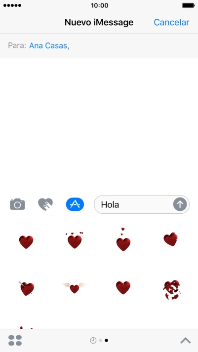Pulsa el icono de envío cuando termines de escribir el iMessage.