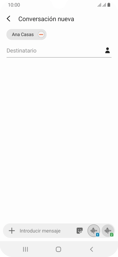 Pulsa en el campo de escritura  y escribe el texto del mensaje corto.