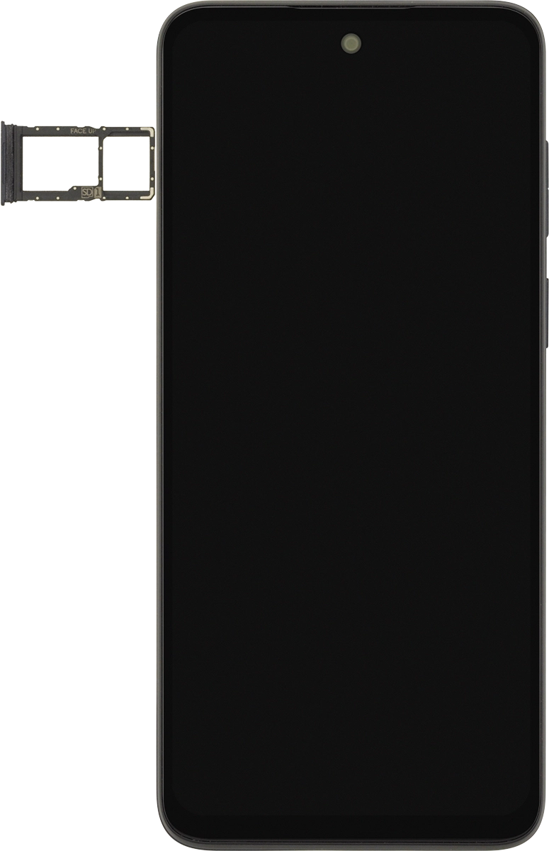 Gira la tarjeta SIM de modo que la esquina biselada de la tarjeta coincida con la esquina biselada de su contenedor. A continuación insértala en el contenedor.