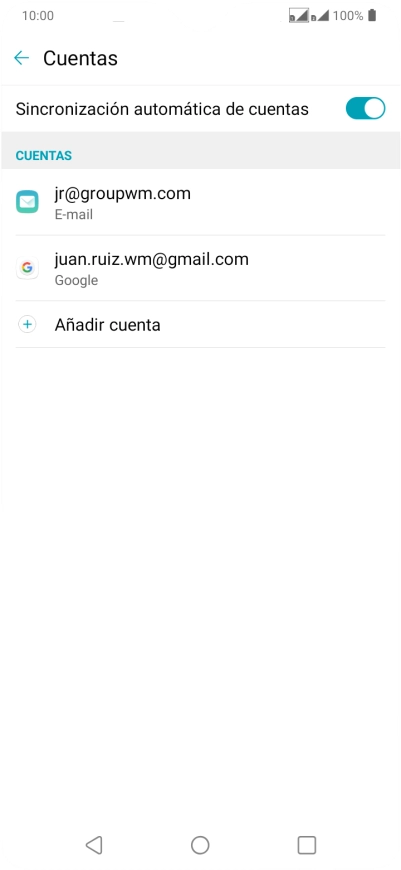 Pulsa la cuenta de correo electrónico deseada.