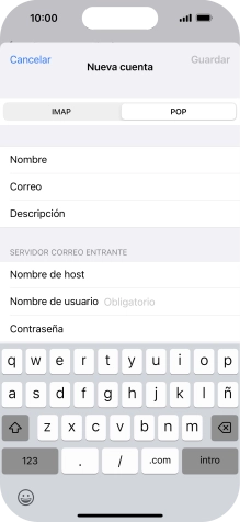 Pulsa Nombre de usuario e introduce el nombre de usuario de tu cuenta de correo electrónico.