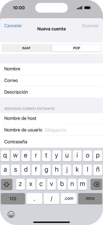 Pulsa Nombre de usuario e introduce el nombre de usuario de tu cuenta de correo electrónico.