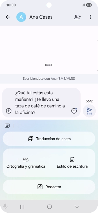 Para cambiar el estilo de escritura del texto, pulsa Estilo de escritura y sigue las indicaciones de la pantalla para utilizar la función.