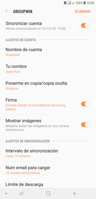 Pulsa el indicador junto a 