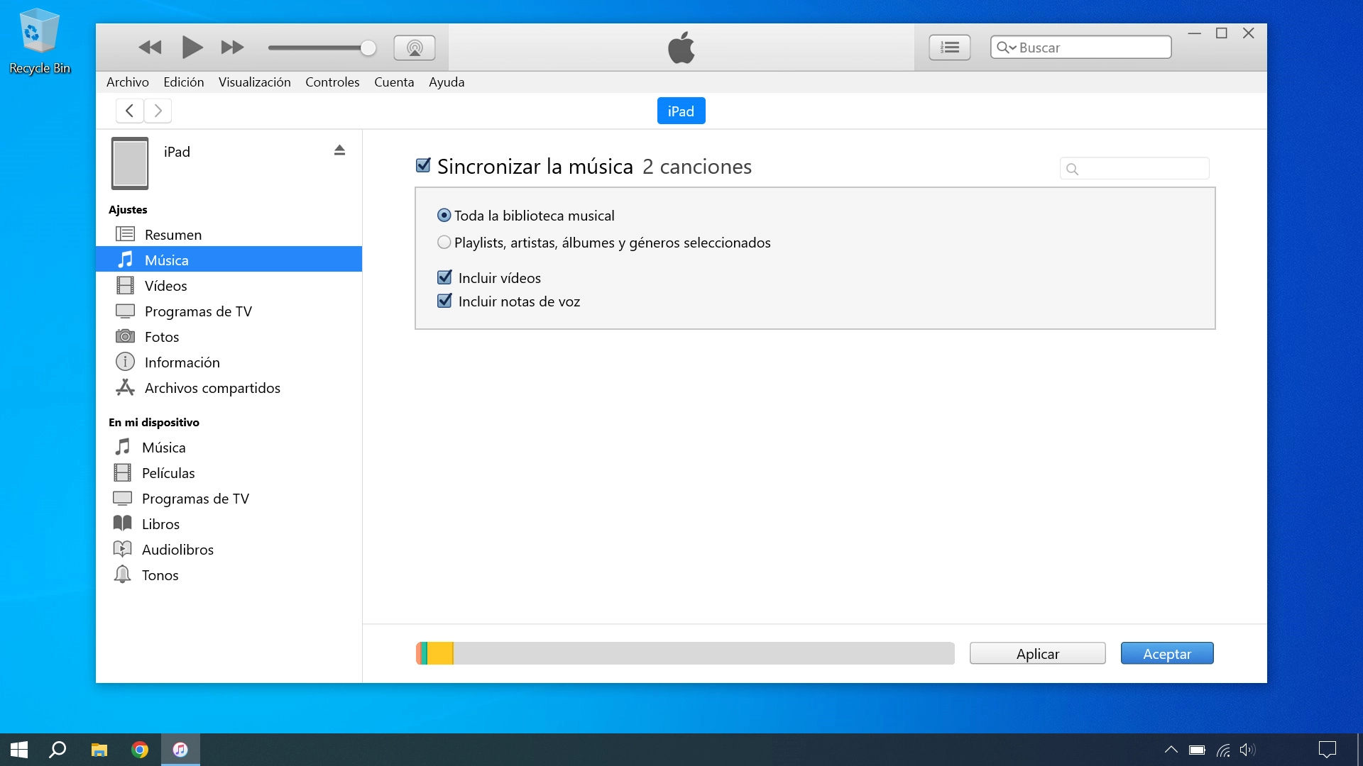 Haz clic en Aplicar.