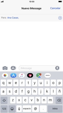 Si el destinatario puede recibir iMessages, aparecerá el texto iMessage en el campo de escritura. Si el destinatario puede recibir iMessages, aparecerá el texto iMessage en el campo de escritura.