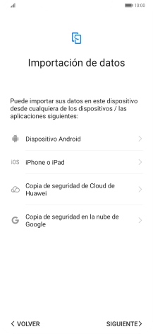 Puedes transferir el contenido de otro teléfono cuando activas tu teléfono por primera vez y cuando lo has restablecido. Cuando aparezca en la pantalla del teléfono esta imagen, ya está listo para la transmisión del contenido del otro teléfono.