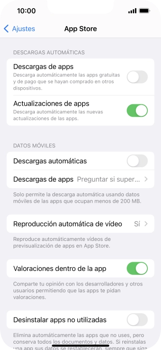 Pulsa el indicador junto a los tipos de contenido deseados para activar o desactivar la función.