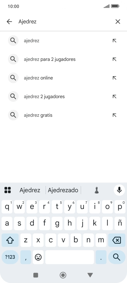 Introduce el nombre del tema o de la app y pulsa el icono de búsqueda.