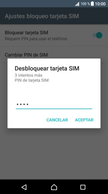 Introduce tu código PIN y pulsa ACEPTAR.