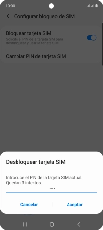 Introduce tu código PIN y pulsa Aceptar. Introduce tu código PIN y pulsa Aceptar.