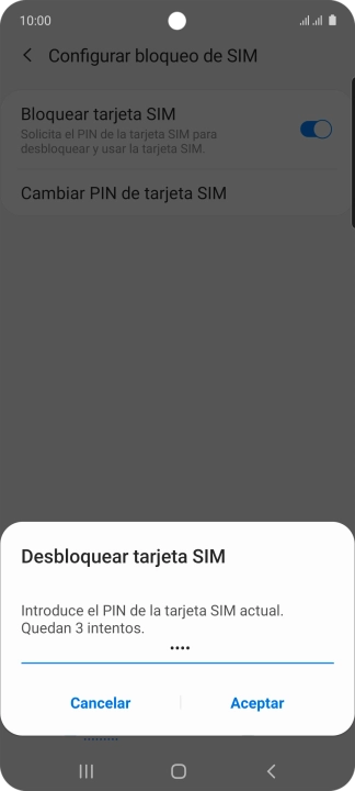 Introduce tu código PIN y pulsa Aceptar. Introduce tu código PIN y pulsa Aceptar.
