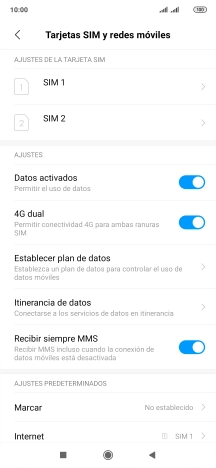 Pulsa la tarjeta SIM deseada.
