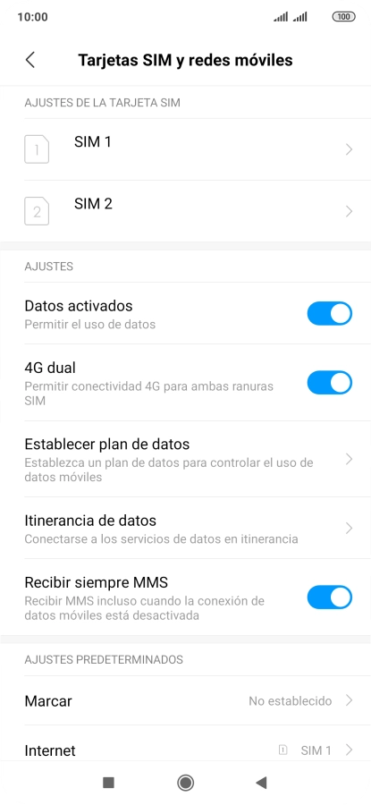 Pulsa la tarjeta SIM deseada.