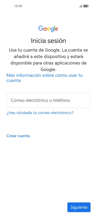 Si no tienes una cuenta de Google, pulsa Crear cuenta y sigue las indicaciones de la pantalla para ver cómo crear una cuenta nueva.