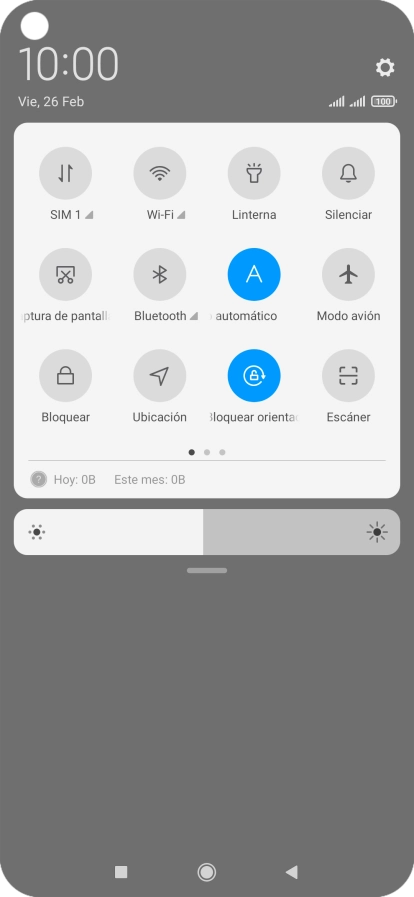 Pulsa el icono de datos móviles para activar o desactivar la función.
