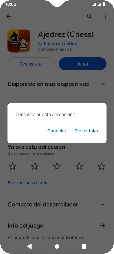 Pulsa Desinstalar.