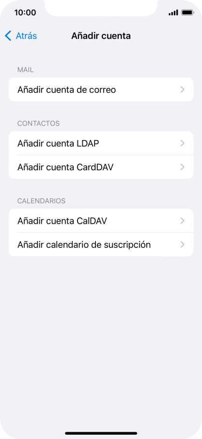 Pulsa Añadir cuenta de correo.