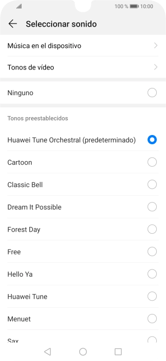 Pulsa Música en el dispositivo.