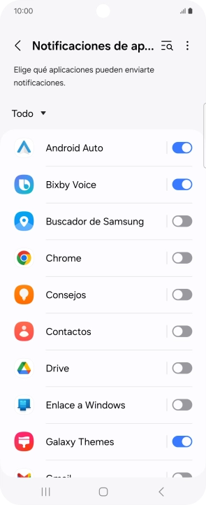 Pulsa la lista desplegable.
