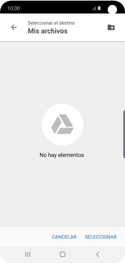 Si deseas crear una nueva carpeta, pulsa el icono de nueva carpeta y sigue las indicaciones de la pantalla para crearla. Si deseas crear una nueva carpeta, pulsa el icono de nueva carpeta y sigue las indicaciones de la pantalla para crearla.