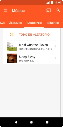 Pulsa el archivo de música deseado. Pulsa el archivo de música deseado.