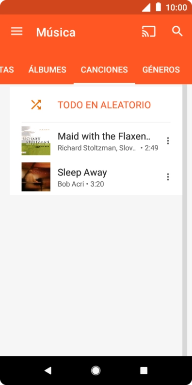 Pulsa el archivo de música deseado. Pulsa el archivo de música deseado.