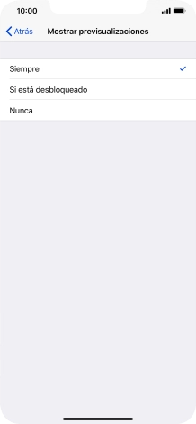 Para seleccionar la vista previa de las notificaciones en la pantalla de bloqueo, pulsa Siempre.