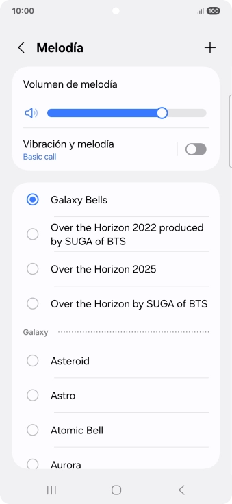 Pulsa los timbres de llamada deseados para escucharlos.