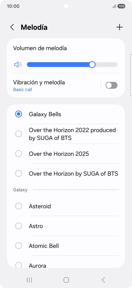 Pulsa los timbres de llamada deseados para escucharlos.