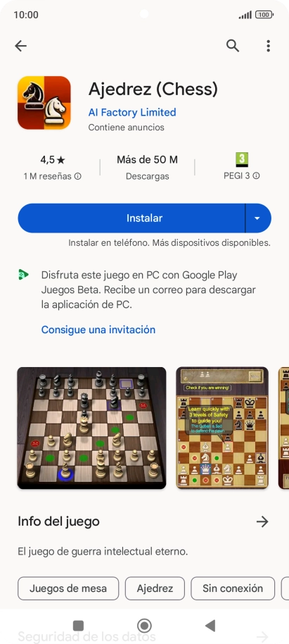 Pulsa Instalar y sigue las indicaciones de la pantalla para instalar la app.