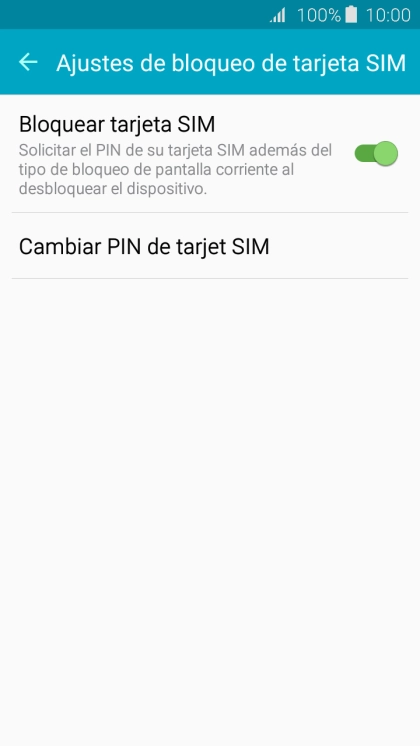 Pulsa Bloquear tarjeta SIM para activar o desactivar la función.