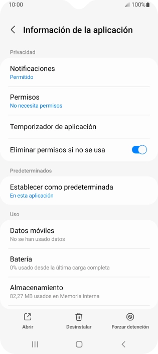 Pulsa Almacenamiento.