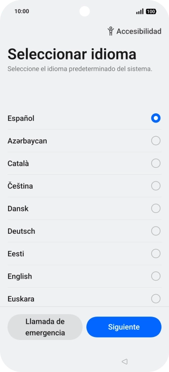 Pulsa el idioma deseado.
