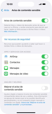 Pulsa el indicador junto a las aplicaciones deseadas para activar o desactivar la función.