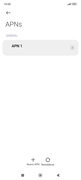Pulsa Nuevo APN.