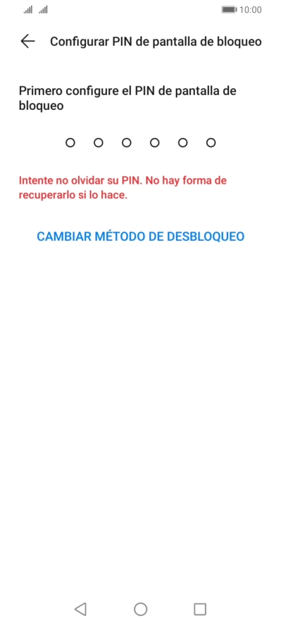 Pulsa CAMBIAR MÉTODO DE DESBLOQUEO.