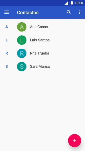 Pulsa el icono de nuevo contacto.