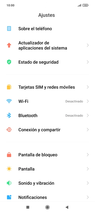 Pulsa Conexión y compartir.