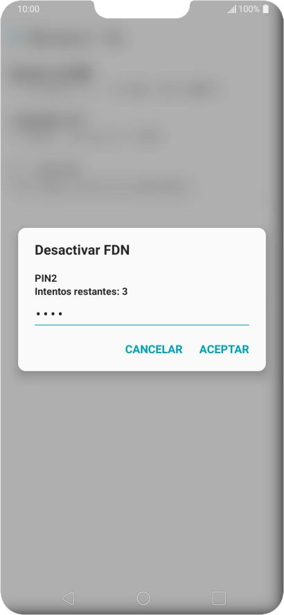 Introduce el código PIN2 y pulsa ACEPTAR.
