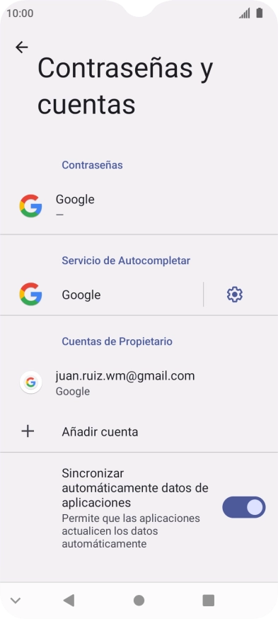 Pulsa Añadir cuenta.