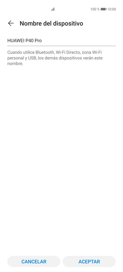 Introduce el nombre deseado de la conexión wifi y pulsa ACEPTAR.